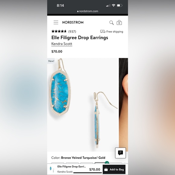 Kendra Scott Ellie Filigree Drop Earrings - Picture 4 of 5